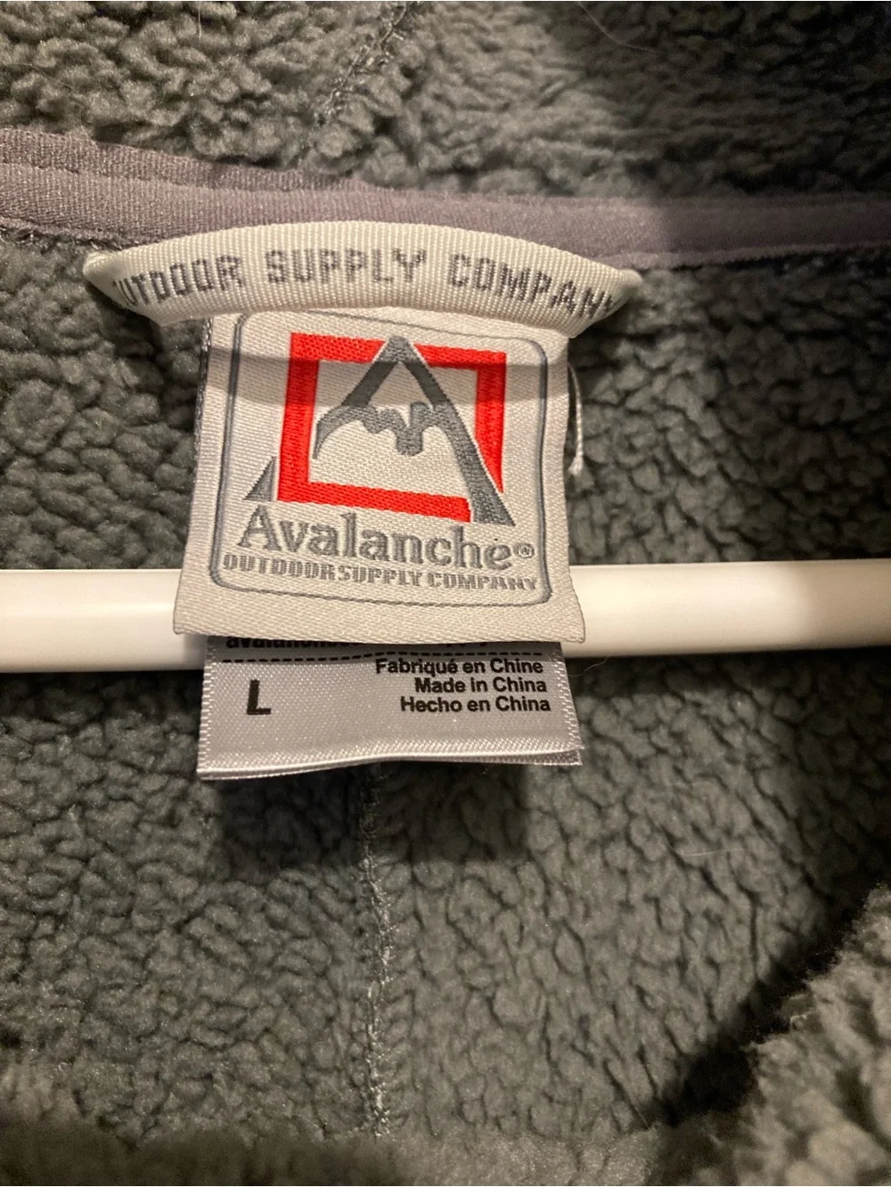 Avalanche Outdoor Supply Company - Herringbone Gray Cowl Neck pullover - Size L